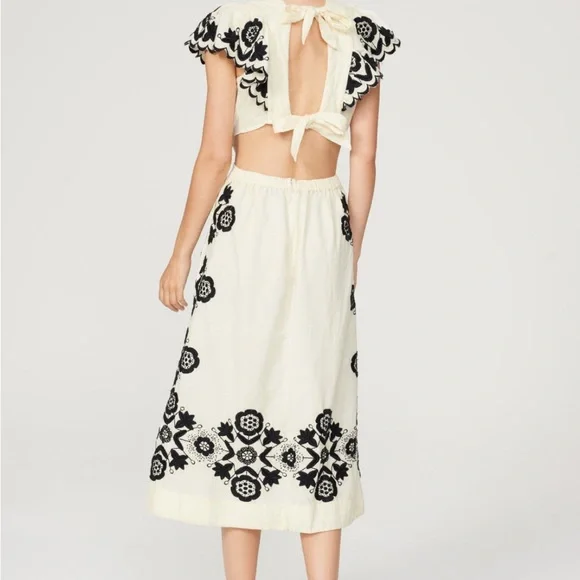 Sea New York Cream and Black Embroidered Dress - Picture 2 of 4